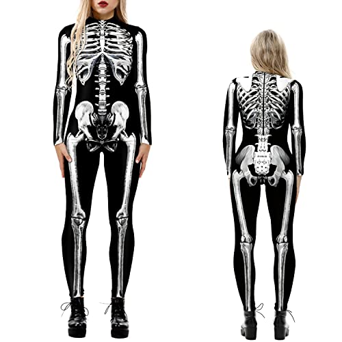 NEWUPZSI Halloween Kostüm Damen Skelett Overall Jumpsuit Lady Catsuit Skull Skelett Jumpsuit Knochen Langarm Skinny Skeleton Catsuit Cosplay Overall Body Anzug Karneval Fasching Karneval Mottoparties NEWUPZSI Halloween Kostüm Damen Skelett Overall Jumpsuit Lady Catsuit Skull Skelett Jumpsuit Knochen Langarm Skinny Skeleton Catsuit Cosplay Overall Body Anzug Karneval Fasching Karneval Mottoparties von NEWUPZSI