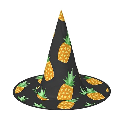 NEZIH Ananas-Druck, Halloween-Kostüm, Kegel, Hexenhüte für Unisex, Steeple-Top, für Halloween, Weihnachtsfeier von NEZIH