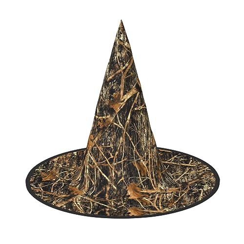 NEZIH Herbst-Camoflauge-Druck, Halloween-Kostüm, Kegel, Hexenhüte für Unisex, Steeple-Top für Halloween, Weihnachtsfeier von NEZIH