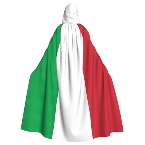 NEZIH Italien-Flagge, voller Länge, Karnevals-Umhang mit Kapuze, Unisex, Cosplay-Kostüme, Umhang für Erwachsene, 185 cm von NEZIH