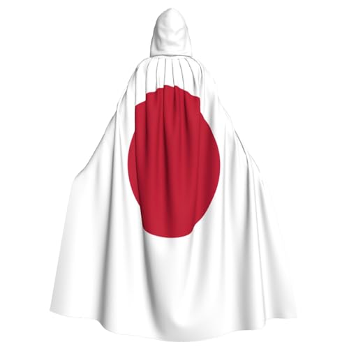 NEZIH Kapuzenumhang mit japanischer Flagge für Erwachsene, Karneval, Hexe, Cosplay, Kostüm, Karnevalsparty, 185 cm von NEZIH