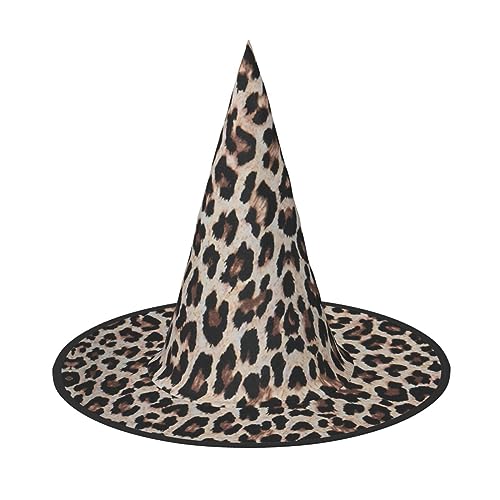 NEZIH Leopardenmuster Druck Halloween Kostüm Kegel Hexenhüte für Unisex Steeple Top für Halloween Weihnachten Party von NEZIH