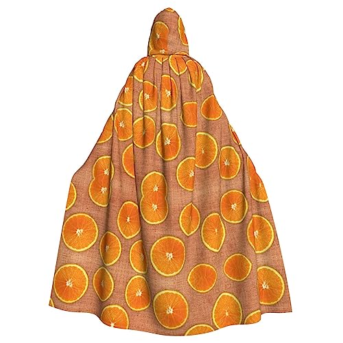 NEZIH Mystischer Kapuzenumhang mit Zitronen und Orangen, für Damen und Herren, ideal für Halloween, Cosplay und Karneval, 185 cm von NEZIH