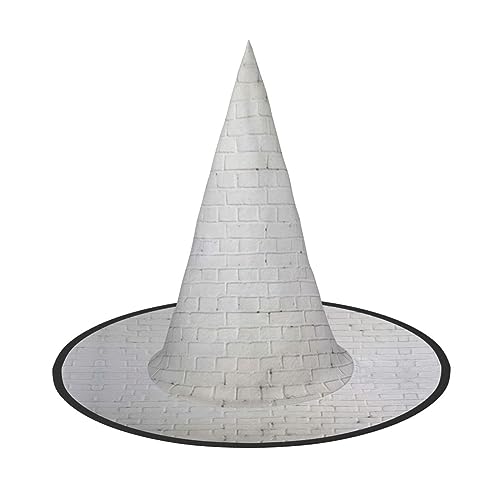 NEZIH Old White Brick Wall Print Halloween Costume Cone Witch Hats For Unisex Steeple Top For Halloween Christmas Party von NEZIH