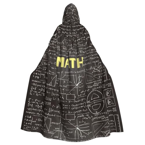 NEZIH Schule Mathematik Mantel mit Kapuze für Erwachsene, Karneval Hexe Cosplay Gewand Kostüm, Karnevalsartikel, 185 cm von NEZIH