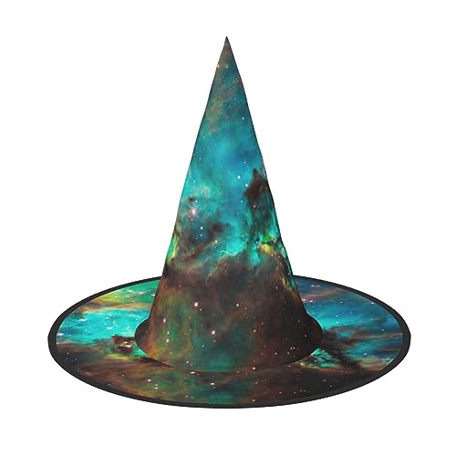 NEZIH Universum Galaxie Weltraumdruck Halloween Hut Zubehör Erwachsene Kostüm Party Kegel Hexenhut Damen, Kinder, Mädchen, Jungen von NEZIH