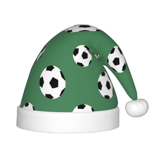 NEZIH Weihnachtsmütze mit Fußball-Druck, für Kinder, Neujahr, festliche Partyzubehör, Weihnachtsmannmütze von NEZIH