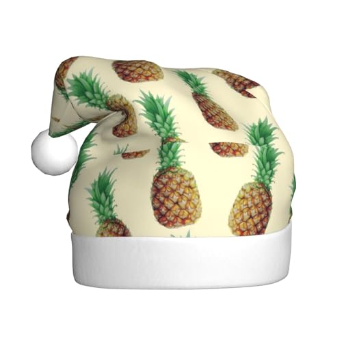 NEZIH Weihnachtsmütze mit leuchtendem Ananas-Druck, Weihnachtsmütze, Geschenk für Erwachsene, Urlaubsparty-Zubehör von NEZIH