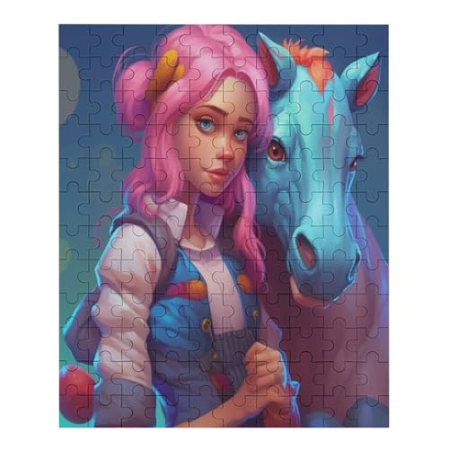 Candy Pferd - 120 Teile Puzzle – - Hochauflösendes - Gelegenheitsspiel – 120 Teile Holzpuzzle 120 PCS von NEylim