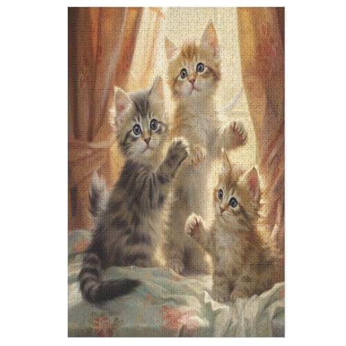 Cats - 1000 Teile Puzzle – - Hochauflösendes - Gelegenheitsspiel – 1000 Teile Holzpuzzle 1000 PCS von NEylim