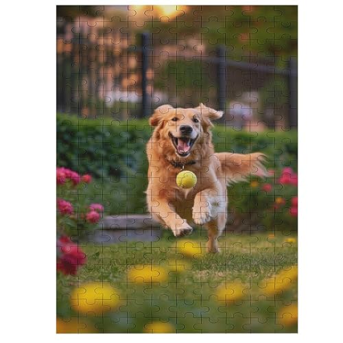 Golden Retriever - 200 Teile Puzzle – Animal - Hochauflösendes - Gelegenheitsspiel – 200 Teile Holzpuzzle 200 PCS von NEylim