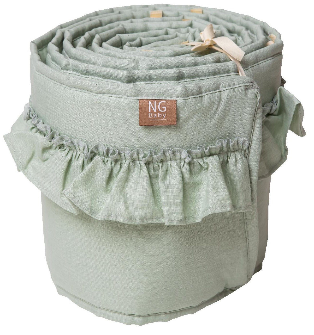 NG Baby Nestchen Wiege Rüschen, Sage Green von NG Baby