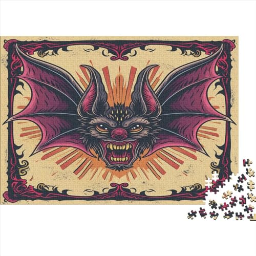 Bats Puzzle 1000 Teile Puzzle Für Erwachsene Holzpuzzle Lernspiel Für Erwachsene Herausforderung Spielzeug Geschenk Für Alle Frauen Und Männer 1000pcs (75x50cm) von NGCZL9FGD