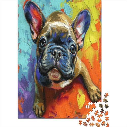 Bulldog Französisch 1000 Teile Erwachsene Puzzle Nachhaltige Lernspiele Geeignet für Erwachsene Schweinewanddekoration Geschenk 1000 Stück 1000 Stück (75x50cm) von NGCZL9FGD