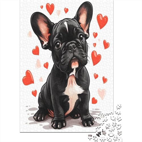 Bulldog Französisch 1000 Teile Puzzle für Erwachsene Puzzle Spiel Familie Lernspiele Ein tolles Geschenk für alle Erwachsenen 1000 Teile (75x50cm) von NGCZL9FGD