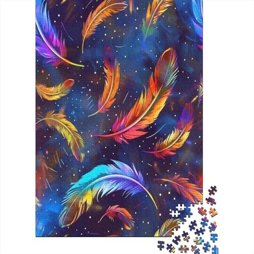 Colourful Federpuzzle, 1000 Teile, für Erwachsene, Puzzles für Erwachsene, Bodenpuzzle, 1000 Teile (75 x 50 cm) von NGCZL9FGD