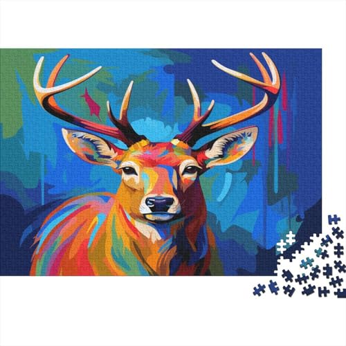 Elk Puzzle 1000 Teile Puzzle Für Erwachsene Holzpuzzle Lernspiel Für Erwachsene Herausforderung Spielzeug Geschenk Für Alle Frauen Und Männer 1000 Stück (75x50cm) von NGCZL9FGD