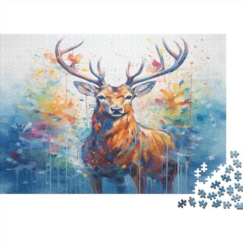 Elk Puzzle für Erwachsene, 1000 Teile, nachhaltig, pädagogisch, Puzzlespiele für die Wanddekoration der Erwachsenenfamilie, 1000 Stück, 1000 Stück (75 x 50 cm) von NGCZL9FGD