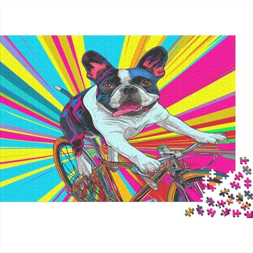 French Bulldog Puzzle 1000 Teile Puzzle mit 1000 Teilen für Erwachsene Pädagogisches Puzzle anspruchsvolles Spiel für Erwachsene Hausdekoration 1000 Stück (75 x 50 cm) von NGCZL9FGD