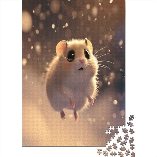 Hamster 1000 Teile Puzzle für Erwachsene, Holzpuzzle, Spielzeug für Spiele, Lernspiele, zur Dekoration von Wänden zu Hause, für Erwachsene, 1000 Stück (75 x 50 cm) von NGCZL9FGD