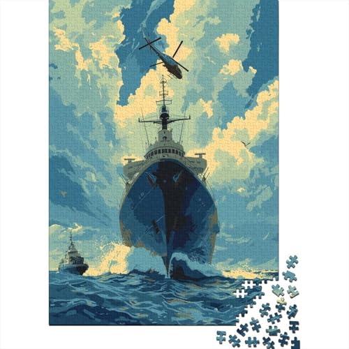 Kriegsschiff-Puzzle, 1000 Teile, Erwachsene, Puzzles für Erwachsene, Bodenpuzzle, 1000 Teile (75 x 50 cm) von NGCZL9FGD