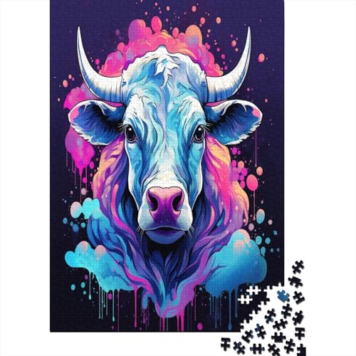 Musk Milchkuh Erwachsene Puzzle mit 1000 Teilen Puzzle unmöglich Geschicklichkeitsspiel Spiel für die ganze Familie Schwein Dekoration Puzzle 1000 Stück (75 x 50 cm) von NGCZL9FGD