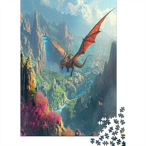 Pterosaurus Puzzle für Erwachsene, 1000 Teile, herausfordernde Spiele, kreatives Geschenk, Spaß, geeignet für Wanddekoration für Erwachsene, 1000 Stück (75 x 50 cm) von NGCZL9FGD