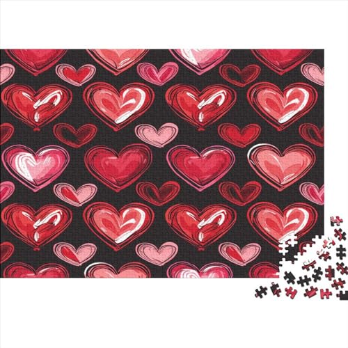 Red Heart Puzzles 1000 Teile für Erwachsene, klassisches Puzzle mit hochauflösendem Druck, Familienspiel, Team-Building, Geschenke für Liebhaber oder Freunde, 1000 Stück (75 x 50 cm) von NGCZL9FGD