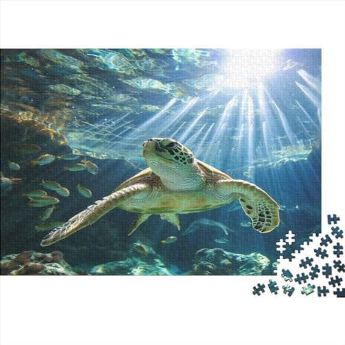 Sea Turtles Puzzle mit 1000 Teilen, Lernspiele, 1000 Teile für Erwachsene, unmögliches Puzzle, intelligentes Puzzle, Geschenk für alle Erwachsene, 1000 Stück (75 x 50 cm) von NGCZL9FGD