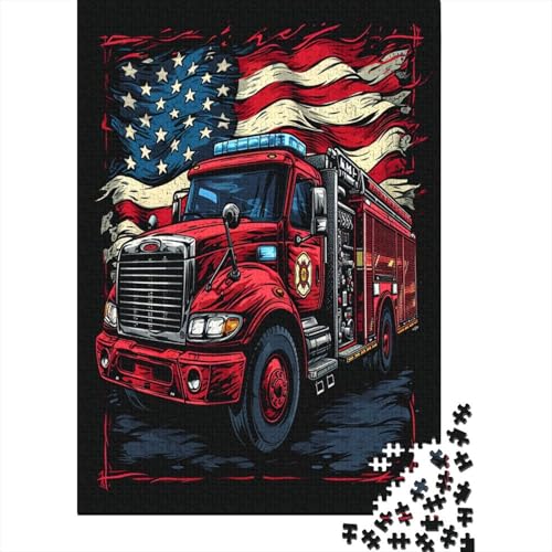 Truck Holzpuzzle mit 1000 Teilen für Erwachsene, 1000-teiliges Puzzlespiel, herausforderndes Familienspiel, Wanddekoration, 1000 Stück (75 x 50 cm) von NGCZL9FGD