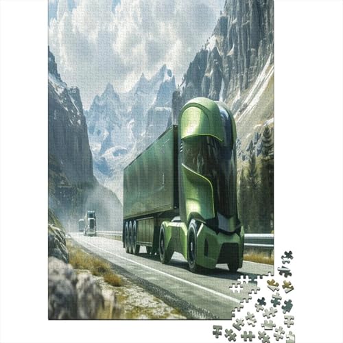 Trucks Großes Puzzle mit 1000 Teilen für Erwachsene, Holzpuzzle für Erwachsene, 1000-teiliges Puzzlespiel, Heimdekoration, 1000 Teile (75 x 50 cm) von NGCZL9FGD