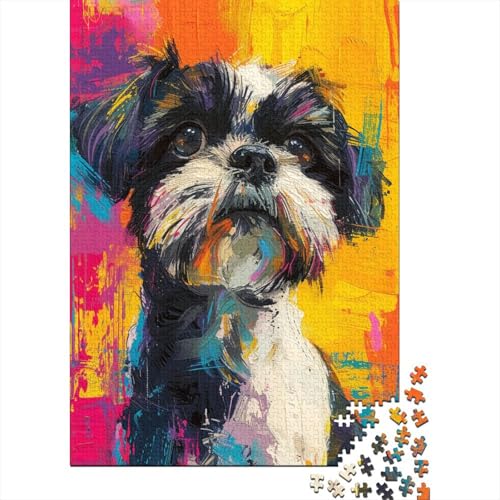 Yorkshire Terrier Holzpuzzle mit 1000 Teilen für Erwachsene, für herausfordernde Familienspiele, 1000-teiliges Puzzle für Erwachsene, 1000 Stück (75 x 50 cm) von NGCZL9FGD