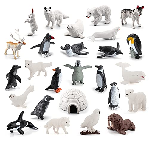 Arctic Animals Spielzeug - Realistische arktische Meer Wirbellosen Figuren Spielset,Arctic Tiere Figuren für Kuchendekoration oder Partyzubehör von NGUMMS