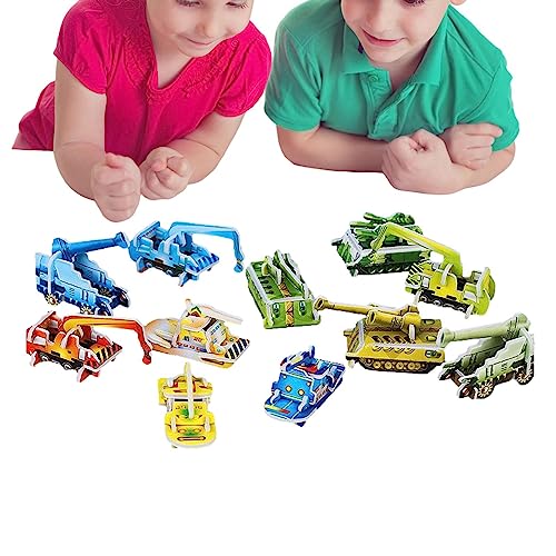 Foam Flugzeug Puzzle Spielzeug - 3D Gehirn Airplane Tank Dinosaurier Puzzle | 10 Stück Teaser Flugzeug Tank Dinosaurier Puzzle Bildungsfamilie Nacht Spielzeug für Kinder Mädchen von NGUMMS