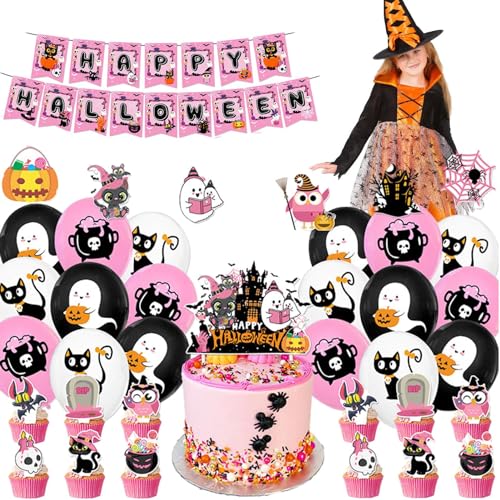 Happy Halloween Banner - Gespenstischer Ballon Halloween Banner mit Kürbissen | Partyzubehör für Wohnzimmer, Balkon, Flur, Garten, Schlafzimmer, Esszimmer von NGUMMS