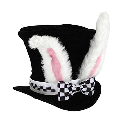 Hase Ohr Top ,Samt Top Hats For Herren - Halloween Kostümzubehör, Herren Erwachsene schwarz Hasenohrhut für Osterparty von NGUMMS