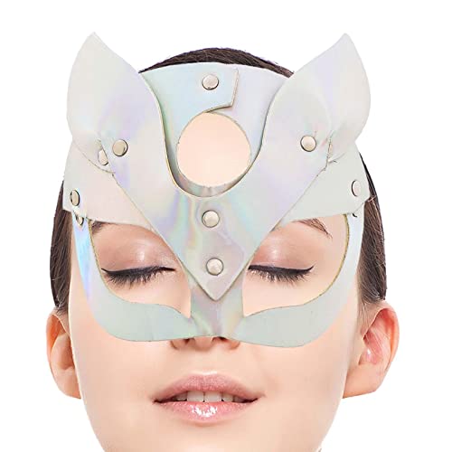 Katzenmaske - Einstellbare halbe PU-Ledermaske | Halloween hängende Gesichtsschutz für Wand, Haustür, Kommode, verkleiden Requisiten für Weihnachten, Maskeraden von NGUMMS