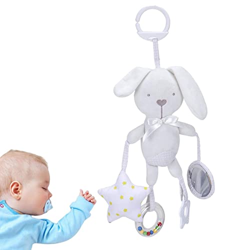 Kinderwagen Spielzeug - Spielzeug für Babybett für Babys,Tierform Weiches Quietschen sensorisches Lernspielzeug für Mädchen 3 6 9 12 Monate von NGUMMS