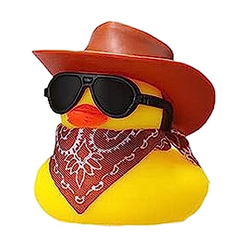 NGUMMS Cowboy-Ente für das Armaturenbrett, schwimmendes Badespielzeug, Gummi-Enten-Auto-Ornament von NGUMMS