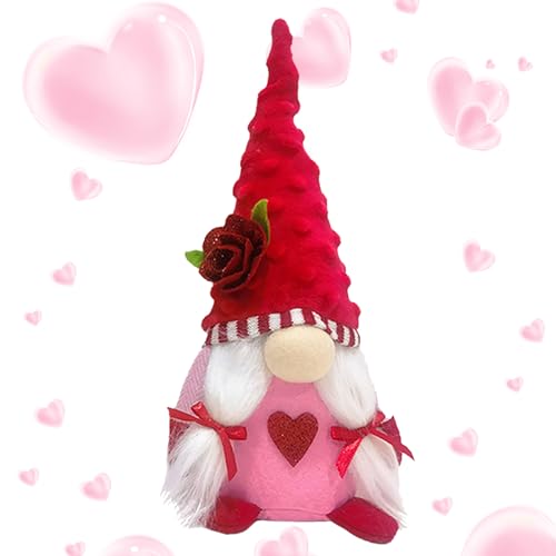 NGUMMS Gnome Dekorationen von San, Plüschtier Heilige Zwerge - Handgemachtes Plüschtier mit niedlichen rosa Zwergen - Dekorationen für Zwergpuppen, Plüschzwerg Geschenke für San, Heimdekoration von NGUMMS