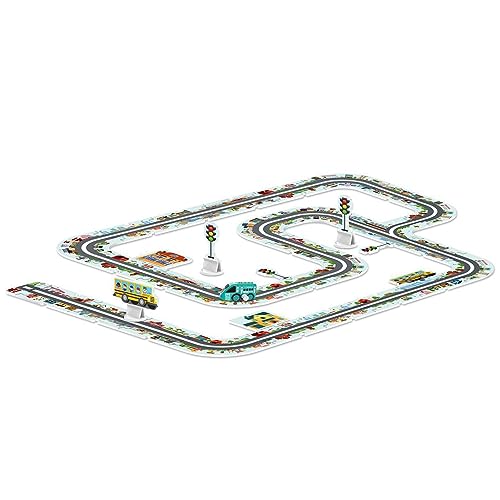 NGUMMS Spielzeug-Set mit Spielbahn Puzzle – Spielzeug für Eisenbahnwagen für Kinder mit Puzzle | Vorschule Spielzeug für Klassenzimmer, Eltern-Kind-Interaktion, Klassenzimmer von NGUMMS