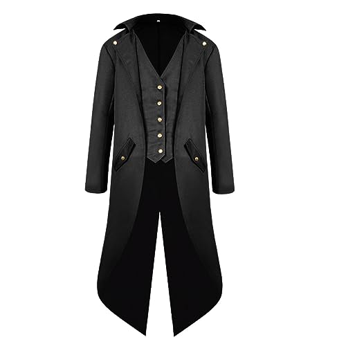 NGUMMS Steampunk Gothic Jacke | Mittelalterliches Gothic Vampirkleid - Halloween Uniform für Theateraufführung, Maskerade, Zirkus, Maskerade und Tanz von NGUMMS