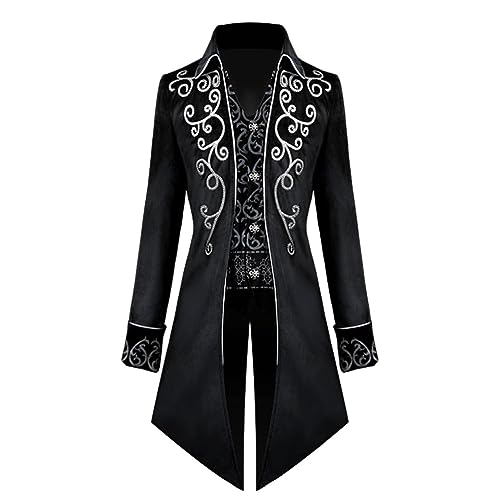 NGUMMS Steampunk Mantel, Steampunk Vampir Jacke Vintage Frac - Steampunk Vintage Tailcoat Piratenjacke Renaissance Mantel Steampunk Jacke Herren von NGUMMS