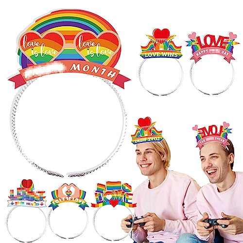 Rainbow Haarschmuck | Homosexuell Stolz Stirnband 6pcs | Regenbogen-Haarbänder, LGBT-Haarbänder für Stolz Month Parade von NGUMMS