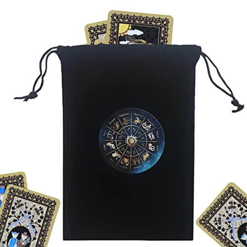 Tarot Taschen und Taschen - Oracle Kartentasche 4,7x6,9 Zoll - Tragbarer Aufbewahrungsorganisator für Tarotruna, Würfel, Schmuck, Armbänder, Kristallsteine, Geschenktüten mit Kordelzug Ngummis von NGUMMS