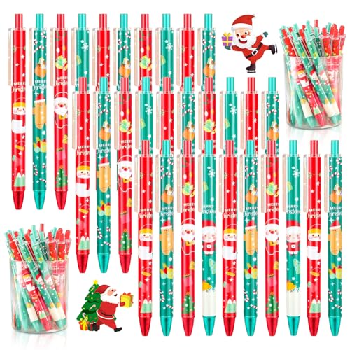 30 Stück Weihnachts Kugelschreiber, Weihnachtsgadget Weihnachtskugel Schneemann Weihnachtsmanns Stift Set Gastgeschenk Weihnachten Schule Schreibwaren Familien Füllstoffe Kleine Weihnachtsgeschenke von NHDDGR