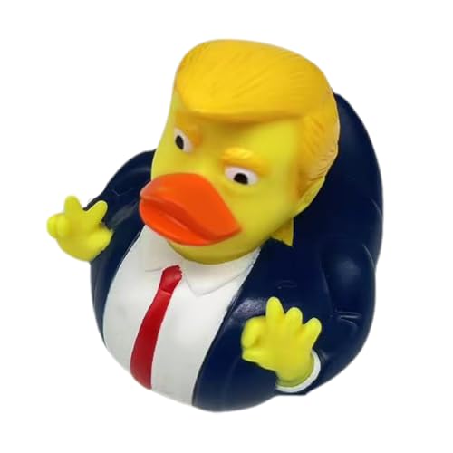 NHJGYSDY Trump Rubber Duck Squeak Bath Duck Trump Merchandise Neuheit Trump Rubber Duck Rubber Duckies Lustiges Entenspielzeug für Kinder, Geschenk, Geburtstage, Babypartys, Badezeit von NHJGYSDY