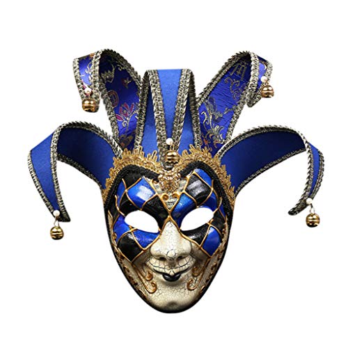 NHNKB Maskerade Cosplay Party Kostüm Gesichtsmaske Maskerade Maske Harz Musik Karneval Wand Ostern Dekoration Geschenk Maske 9320 (Blue, One Size) von NHNKB