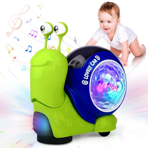 Baby Krabbel Spielzeug 0-3 Jahre, Schnecke Krabbelspielzeug mit Lichtern und Musik, Krabbelspielzeug für Kleinkinder, Pädagogisches Lernspielzeug, Lustiges Krabbelspielzeug für Kinder Geschenk (Grün) von NHYDZSZ