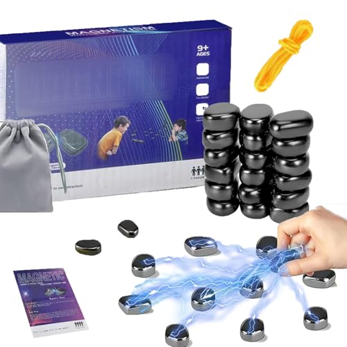 Magnetisches Schachspiel, Magnetspiel, Kampfschach mit Magneteffekt, Magnetisches Tischspiel, Magnetisches Spiel mit 20 Magnetischen Steinen, Tragbares Schachbrett für Familientreffen/Camping von NHYDZSZ